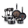 12pc Simply Cook Nonstick Cookware Set Charcoal Black: Kitchen Pan &